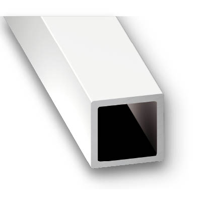 Square tube white lacquered aluminium
